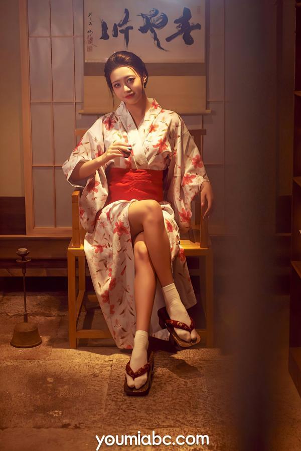 陈雨萌   YouMi尤蜜-萌萌《花魁道中》和服视觉盛宴，日系古典风格私房照，优雅与性感的碰撞第15张图片