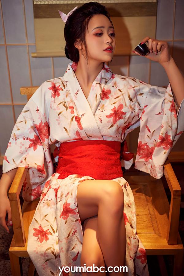 陈雨萌   YouMi尤蜜-萌萌《花魁道中》和服视觉盛宴，日系古典风格私房照，优雅与性感的碰撞第16张图片