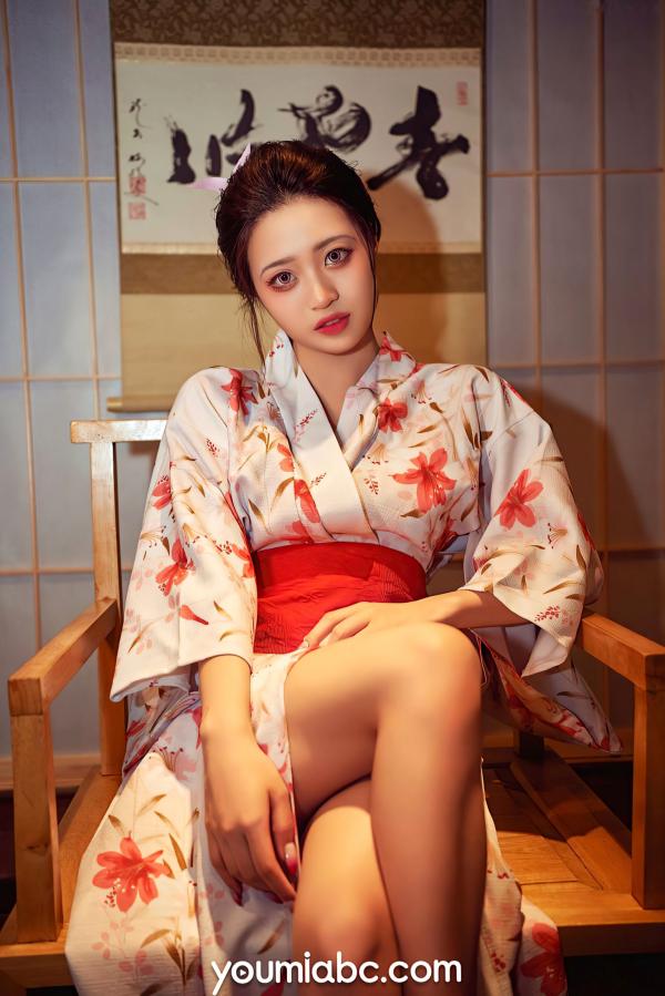陈雨萌   YouMi尤蜜-萌萌《花魁道中》和服视觉盛宴，日系古典风格私房照，优雅与性感的碰撞第17张图片