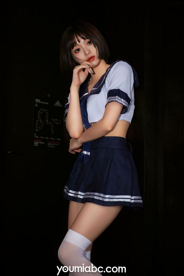 陈雨萌   YouMi尤蜜-2021.07.19-萌萌-《放学等我》-清纯校服学生装制服诱惑丝袜写真第10张图片