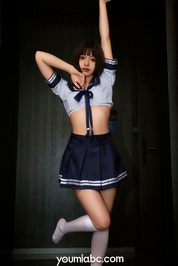 陈雨萌   YouMi尤蜜-2021.07.19-萌萌-《放学等我》-清纯校服学生装制服诱惑丝袜写真第21张图片
