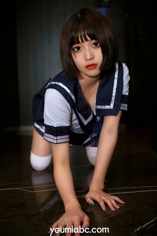 陈雨萌   YouMi尤蜜-2021.07.19-萌萌-《放学等我》-清纯校服学生装制服诱惑丝袜写真第24张图片