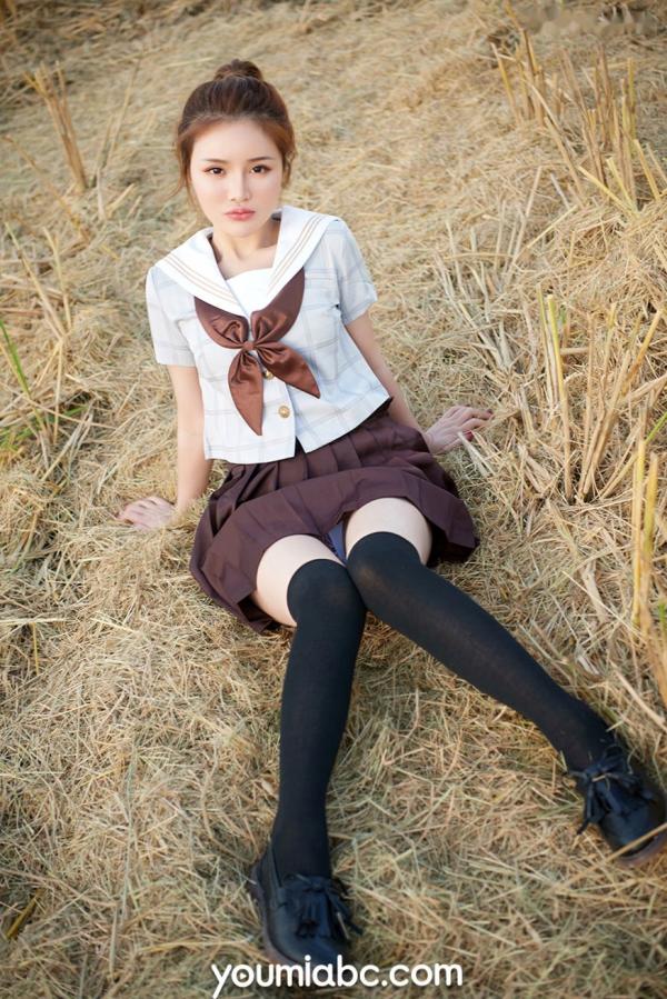 陈宇曦   YouMi尤蜜-2020.01.10-陈宇曦-《课后怡情》JK制服诱惑，乡间私房校服，撩人无圣光大尺度写真第28张图片