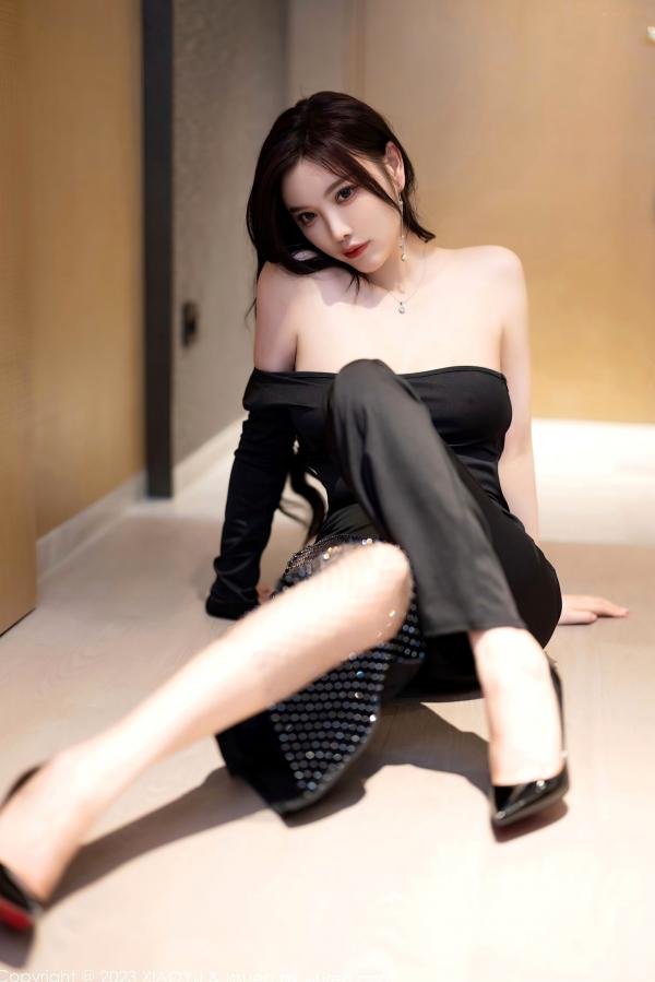 杨晨晨 sugar小甜心CC  XiaoYu语画界-1021-杨晨晨：黑色珠链欲感内衣写真，奢华卫浴间的冷艳尤物，大尺度私房视觉盛宴 (2023.05.06)第44张图片