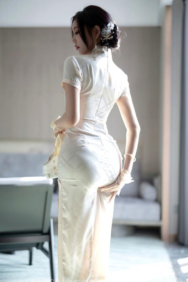 杨晨晨 杨晨晨Yome  XiaoYu语画界978期：杨晨晨白色内衣吊带丝袜私房写真，修长美腿与冷艳气质演绎极致诱惑，无圣光高清大尺度视觉大片第32张图片