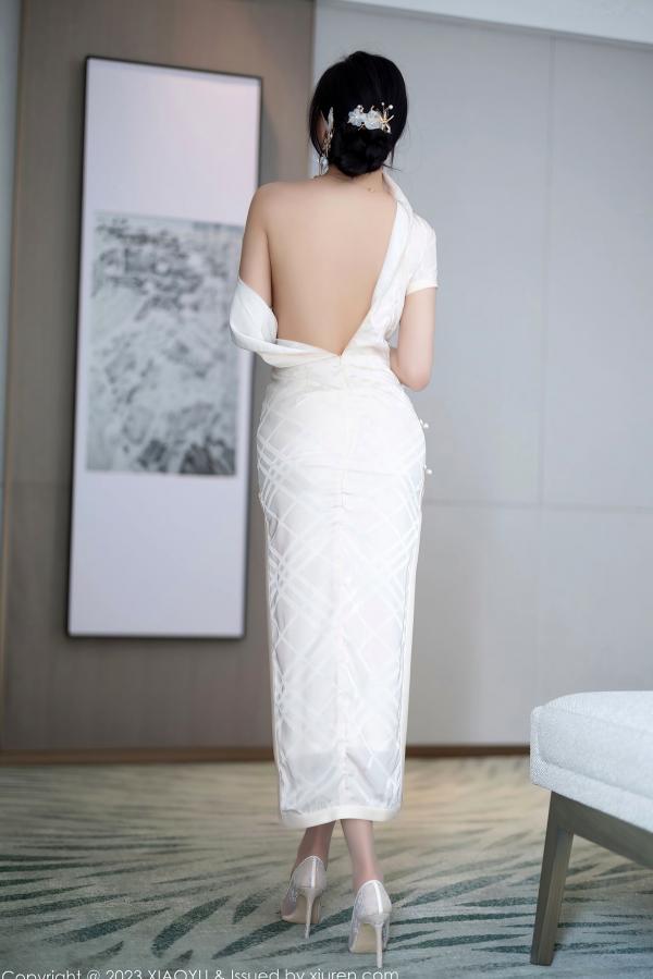 杨晨晨 杨晨晨Yome  XiaoYu语画界978期：杨晨晨白色内衣吊带丝袜私房写真，修长美腿与冷艳气质演绎极致诱惑，无圣光高清大尺度视觉大片第49张图片