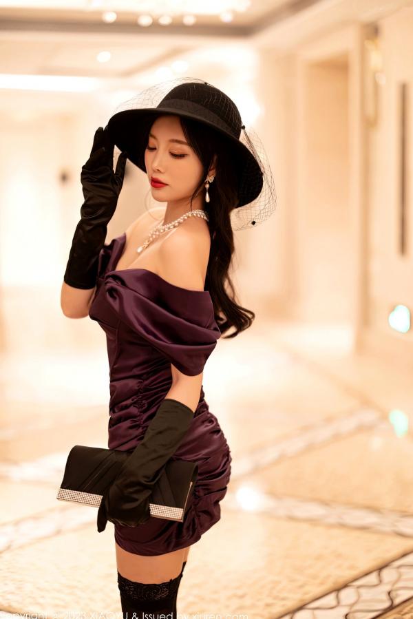 杨晨晨 杨晨晨Yome  XiaoYu语画界-963-杨晨晨Yome-紫色露肩连衣短裙-私房性感大片-2023.02.10-无圣光大尺度第9张图片