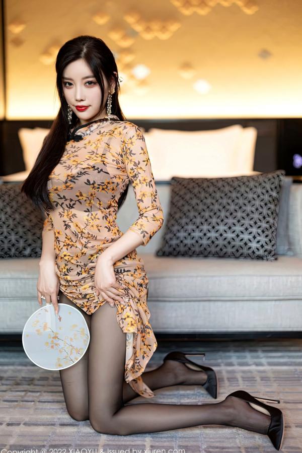 杨晨晨 杨晨晨Yome  XiaoYu语画界927-杨晨晨Yome旗袍私房写真，轻透质感裹身黑丝美腿，尽显极致古典性感诱惑第58张图片