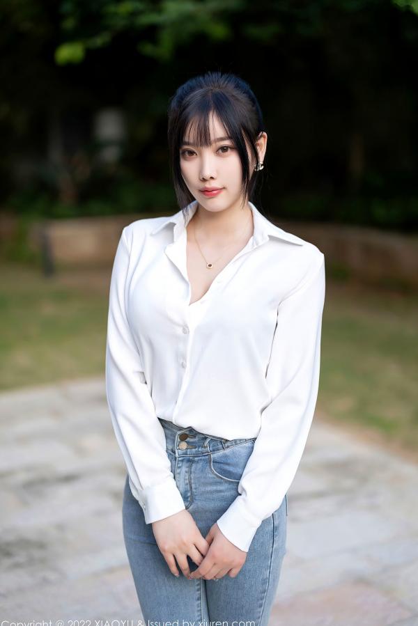 杨晨晨 杨晨晨Yome  XiaoYu语画界 846期 - 杨晨晨Yome 性感私房系列 - 白衬衫红色内衣肉丝诱惑，居家大尺度美图，无圣光极致展现第2张图片