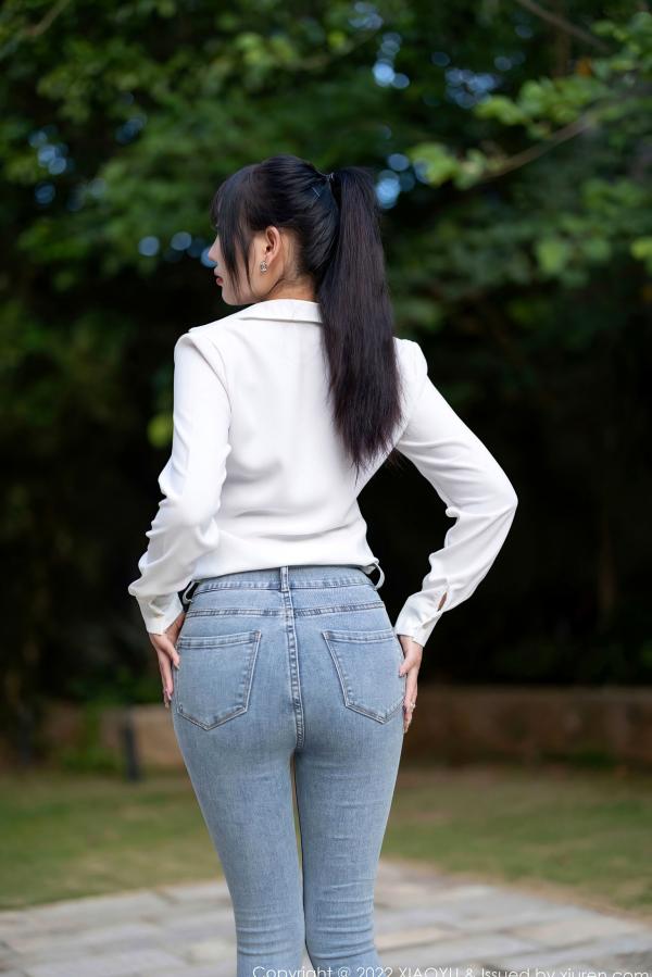 杨晨晨 杨晨晨Yome  XiaoYu语画界 846期 - 杨晨晨Yome 性感私房系列 - 白衬衫红色内衣肉丝诱惑，居家大尺度美图，无圣光极致展现第5张图片