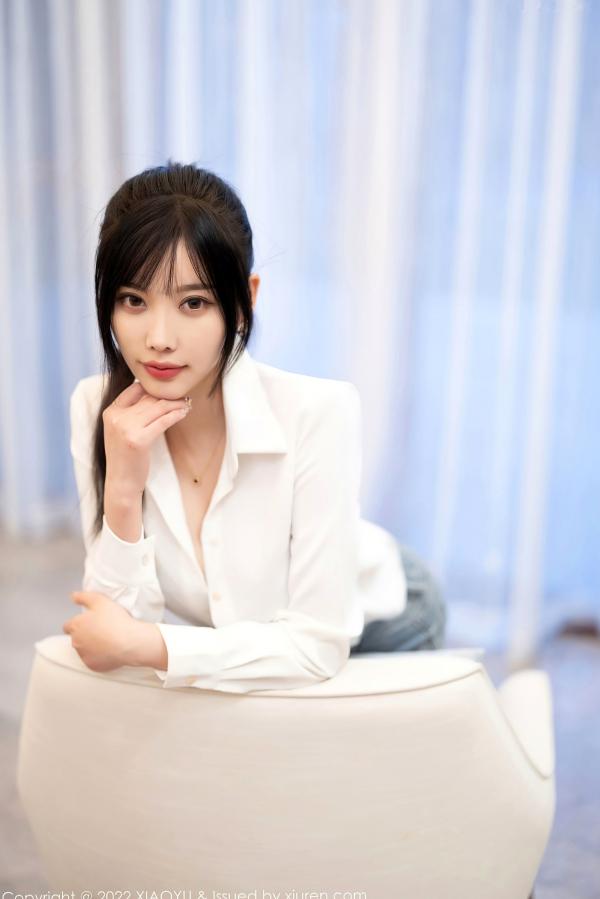 杨晨晨 杨晨晨Yome  XiaoYu语画界 846期 - 杨晨晨Yome 性感私房系列 - 白衬衫红色内衣肉丝诱惑，居家大尺度美图，无圣光极致展现第28张图片