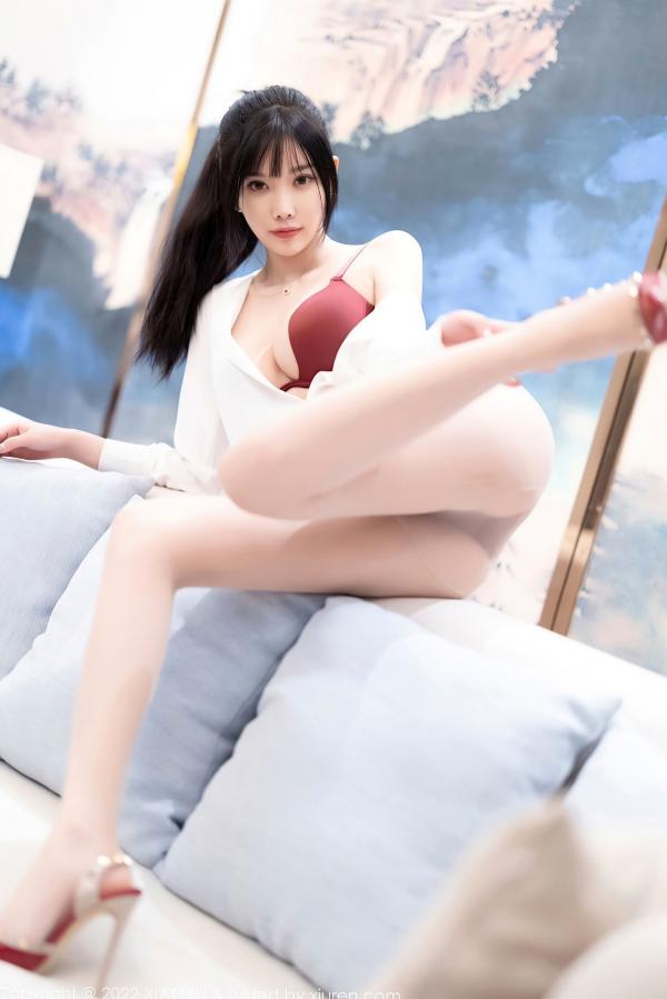 杨晨晨 杨晨晨Yome  XiaoYu语画界 846期 - 杨晨晨Yome 性感私房系列 - 白衬衫红色内衣肉丝诱惑，居家大尺度美图，无圣光极致展现第77张图片