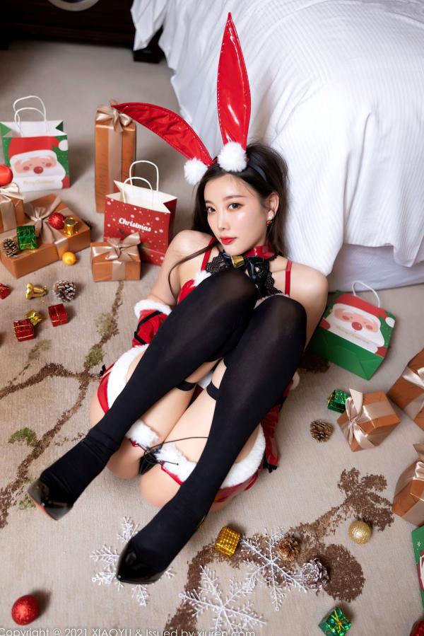 杨晨晨 杨晨晨Yome  XiaoYu语画界-683-杨晨晨Yome-圣诞兔女郎主题-极致诱惑漆皮装与黑丝美腿私房照-大尺度视觉盛宴第43张图片