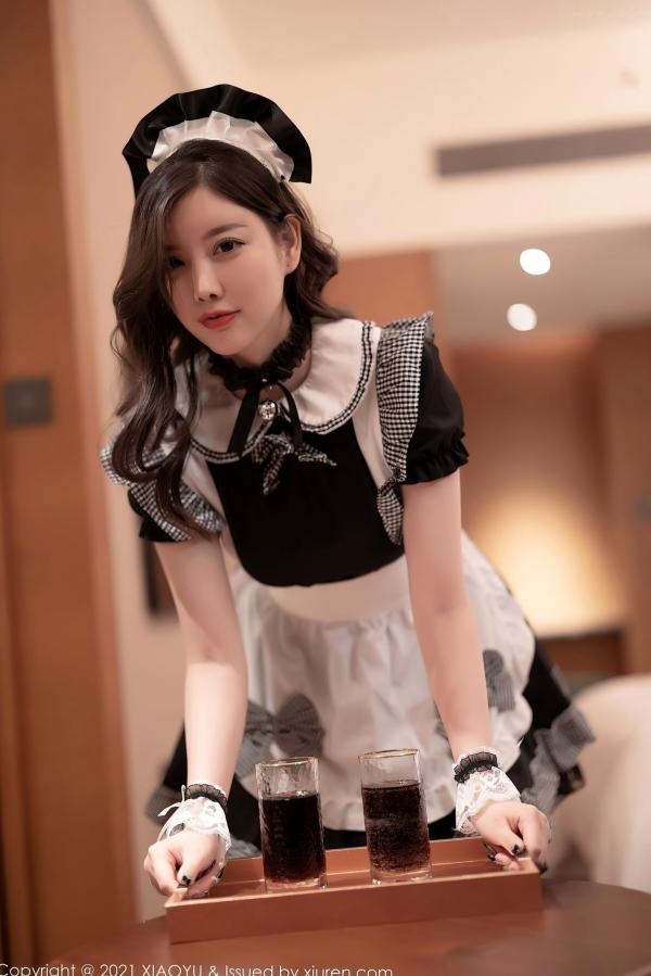 杨晨晨 杨晨晨Yome  XiaoYu语画界658-杨晨晨：广西心愿旅拍，演绎酒店私房黑丝女仆诱惑，极致身材与妩媚姿态，2021.11.19 - 大尺度写真第8张图片