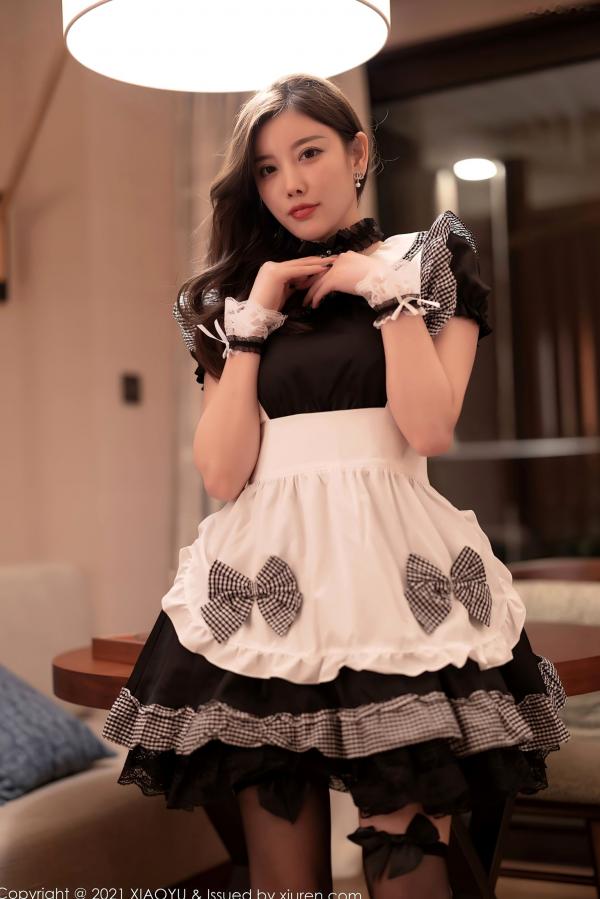 杨晨晨 杨晨晨Yome  XiaoYu语画界658-杨晨晨：广西心愿旅拍，演绎酒店私房黑丝女仆诱惑，极致身材与妩媚姿态，2021.11.19 - 大尺度写真第22张图片