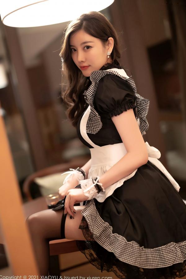 杨晨晨 杨晨晨Yome  XiaoYu语画界658-杨晨晨：广西心愿旅拍，演绎酒店私房黑丝女仆诱惑，极致身材与妩媚姿态，2021.11.19 - 大尺度写真第26张图片