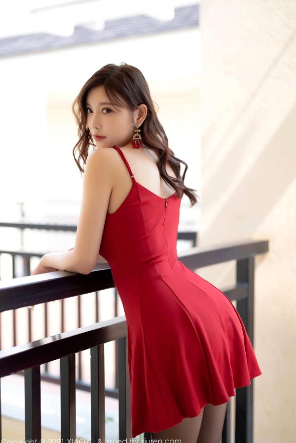 杨晨晨 杨晨晨Yome  XiaoYu语画界-592-杨晨晨-心愿旅拍红色吊带裙黑丝私房诱惑-2021.08.13-无圣光大尺度第2张图片
