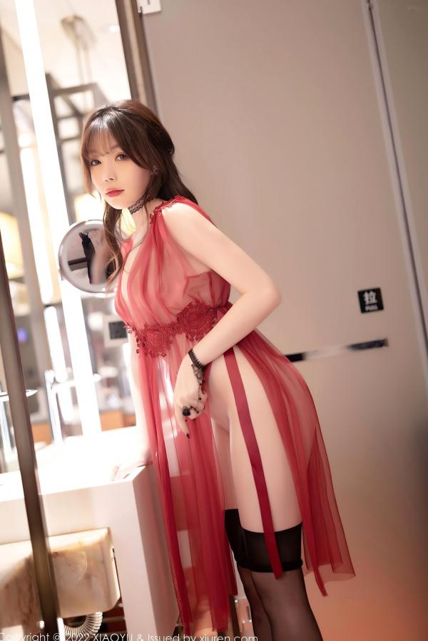 徐莉芝Booty 陈芝  XiaoYu语画界-728-芝芝Booty-惠州旅拍轻透红连衣裙黑丝浴缸写真-极致性感私房大尺度-2022.03.03第40张图片