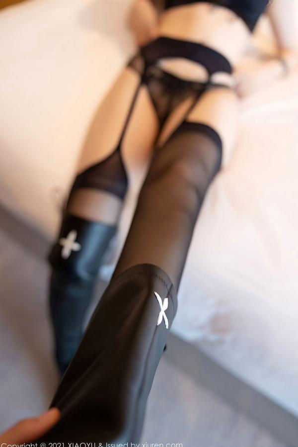 徐莉芝Booty 陈芝  XiaoYu语画界-659-芝芝Booty：黑色吊带内衣与长靴诱惑，酒店私房大尺度写真，顶级好身材超模演绎无圣光绝美风情第62张图片