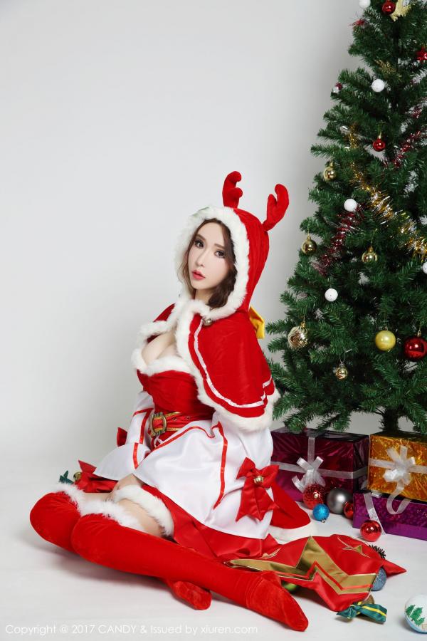 萌琪琪  三女神化身驯鹿女郎 不一样的圣诞礼物第7张图片