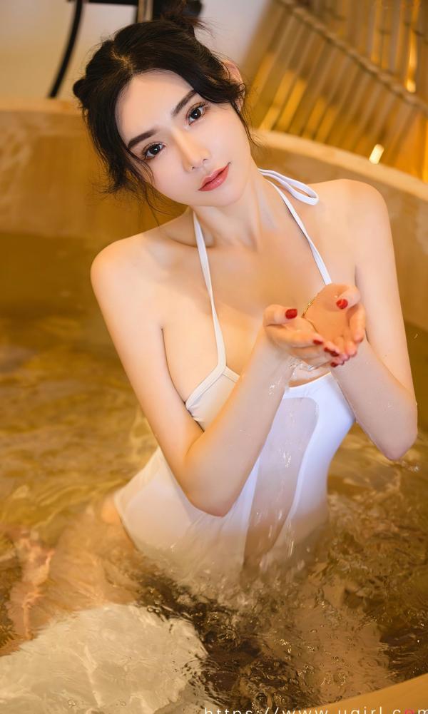 萌琪琪   萌琪琪《浴室邂逅》白色泳装湿身诱惑写真 - UGirls尤果圈大尺度无圣光福利套图第15张图片