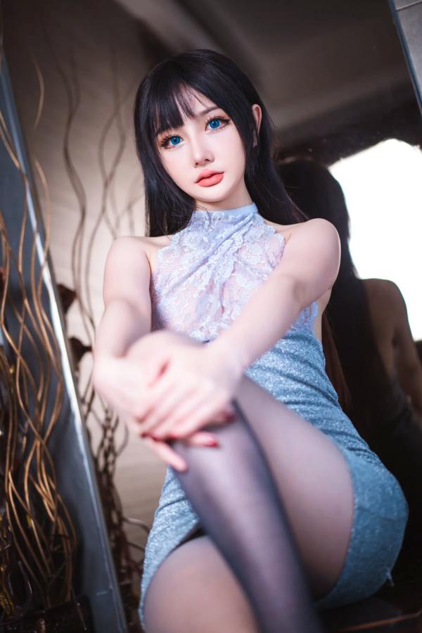 罗丹 蛋蛋  蛋蛋：蓝瞳精灵、蕾丝诱惑与绝美灰丝，带来极致视觉盛宴 [43P]第3张图片