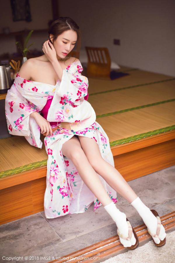 Katrina 刘娜 新人模特Katrina 浅紫和服与黑丝OL第20张图片