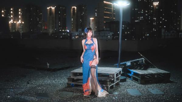 陈逸婕   Tina很妖孽呀 碧蓝航线建武cosplay 极品改良旗袍夜景大尺度私房照 [39P]第3张图片