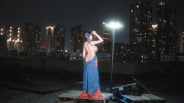 陈逸婕   Tina很妖孽呀 碧蓝航线建武cosplay 极品改良旗袍夜景大尺度私房照 [39P]第11张图片
