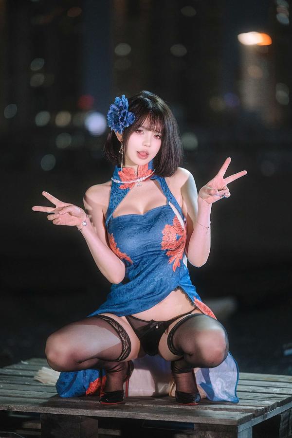 陈逸婕   Tina很妖孽呀 碧蓝航线建武cosplay 极品改良旗袍夜景大尺度私房照 [39P]第18张图片