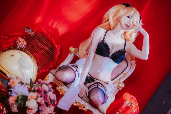 王晓丹 王辛淼  Sally-Dorasnow原神菲谢尔内衣版 – 极致私房角色扮演，黑丝蕾丝诱惑，魅惑冷艳写真第17张图片