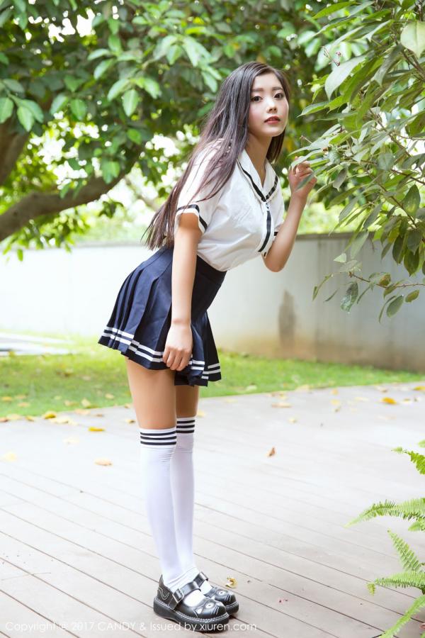 林美惠子Mieko  混血学妹林美惠子 清新校服消暑利器第30张图片