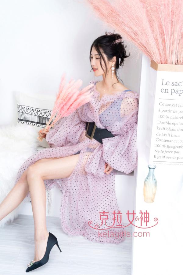 王睿   KelaGirls克拉女神-2020.10.14-王睿-私房写真，唯美波点透视裙，气质优雅足控福利，赤脚红尖拍摄第2张图片