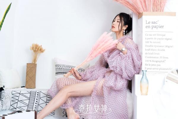 王睿   KelaGirls克拉女神-2020.10.14-王睿-私房写真，唯美波点透视裙，气质优雅足控福利，赤脚红尖拍摄第8张图片