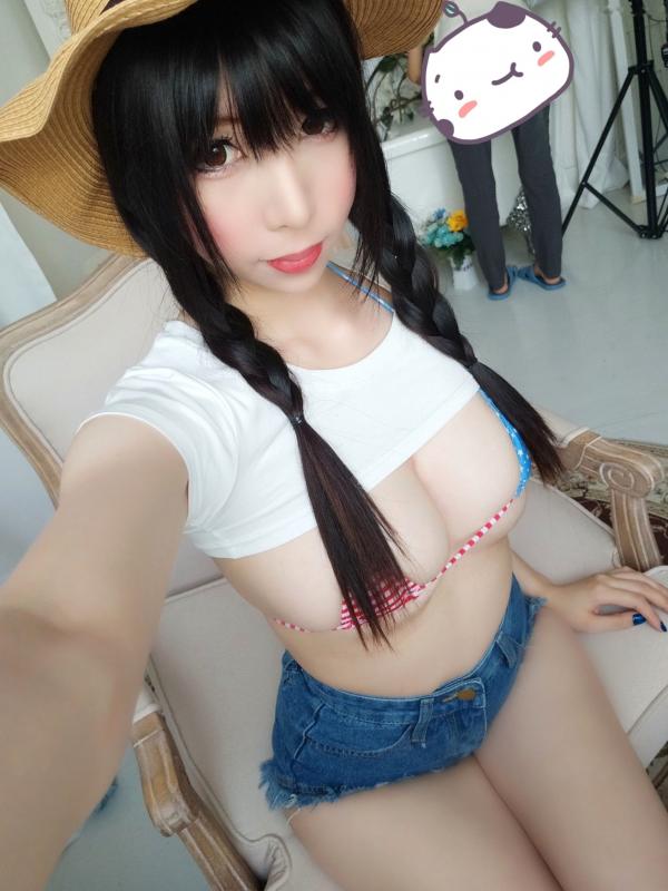 鹿野希   鹿野希-Kano-Nozomi-005-草帽比基尼写真，清纯童颜与火辣身材，室内私房唯美诱惑写真第3张图片