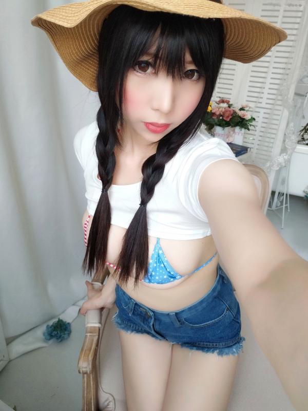 鹿野希   鹿野希-Kano-Nozomi-005-草帽比基尼写真，清纯童颜与火辣身材，室内私房唯美诱惑写真第5张图片