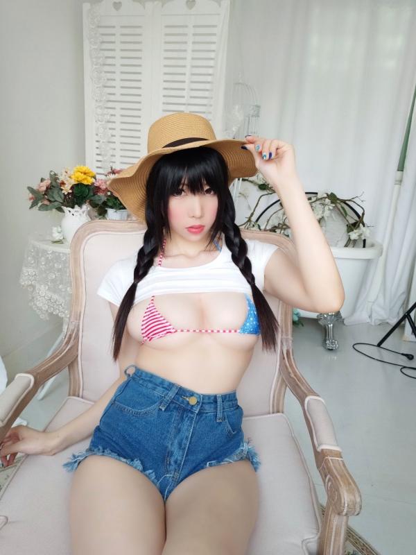 鹿野希   鹿野希-Kano-Nozomi-005-草帽比基尼写真，清纯童颜与火辣身材，室内私房唯美诱惑写真第11张图片