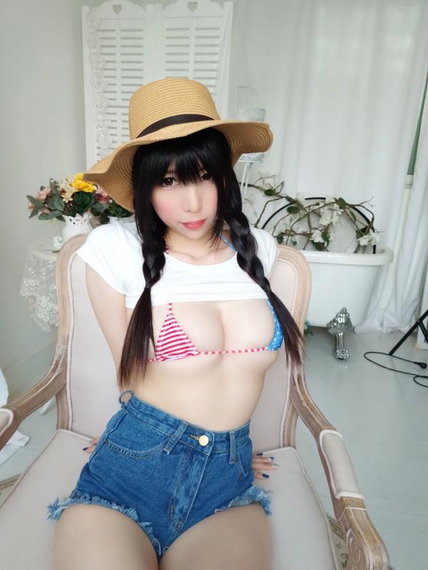 鹿野希   鹿野希-Kano-Nozomi-005-草帽比基尼写真，清纯童颜与火辣身材，室内私房唯美诱惑写真第14张图片