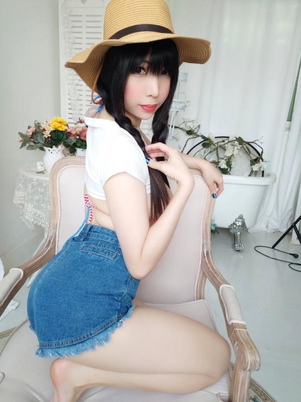 鹿野希   鹿野希-Kano-Nozomi-005-草帽比基尼写真，清纯童颜与火辣身材，室内私房唯美诱惑写真第21张图片