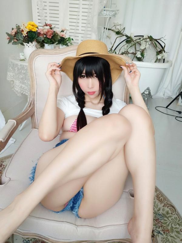 鹿野希   鹿野希-Kano-Nozomi-005-草帽比基尼写真，清纯童颜与火辣身材，室内私房唯美诱惑写真第22张图片