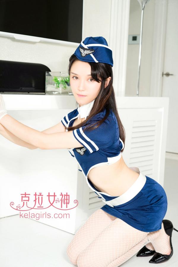 谭清清   KelaGirls克拉女神 谭清清 空姐制服诱惑系列 白网袜角色扮演清纯写真第6张图片