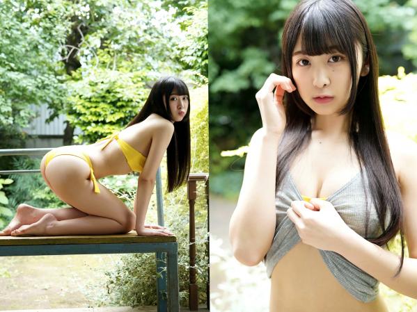 真島なおみ 真岛なおみ  真岛なおみ精选写真：清新户外黄色比基尼与私房黑丝诱惑，绝美私房照合集第3张图片