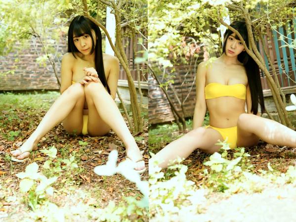 真島なおみ 真岛なおみ  真岛なおみ精选写真：清新户外黄色比基尼与私房黑丝诱惑，绝美私房照合集第8张图片