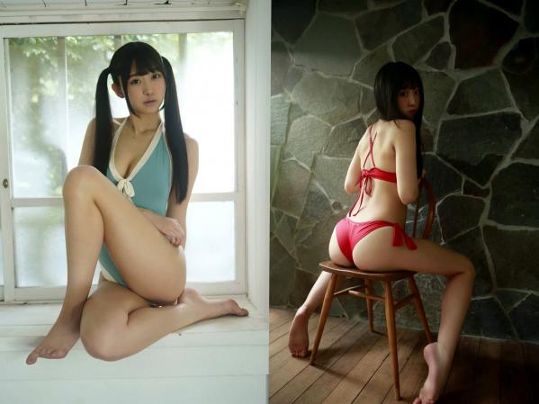 真島なおみ 真岛なおみ  真岛なおみ精选写真：清新户外黄色比基尼与私房黑丝诱惑，绝美私房照合集第33张图片