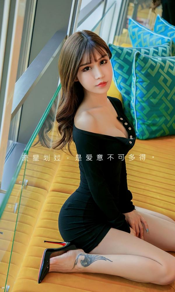 Pinkbaby   UGirlsApp尤果圈爱尤物-2759-pinkbaby-《流行的许愿》-紧身黑裙性感女神酒店私房大秀美臀长腿写真第2张图片