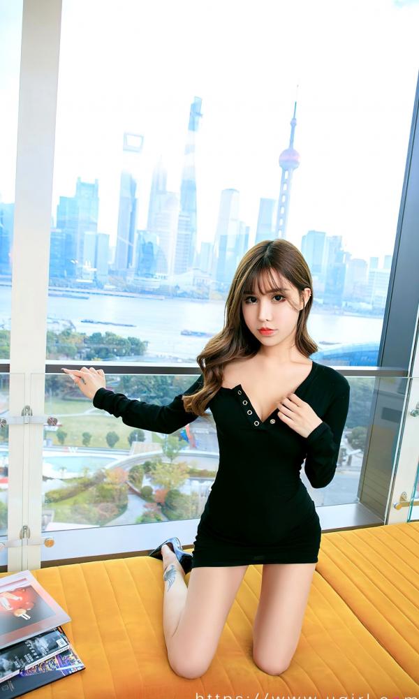 Pinkbaby   UGirlsApp尤果圈爱尤物-2759-pinkbaby-《流行的许愿》-紧身黑裙性感女神酒店私房大秀美臀长腿写真第12张图片