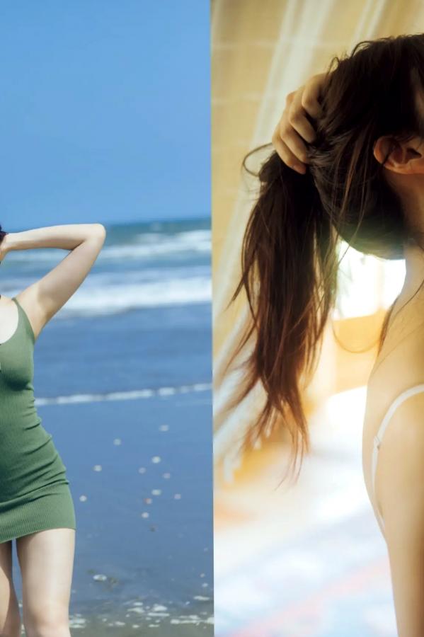 山崎あみ 山崎亚美 《山崎あみ - 太陽よりも》日本清纯女神阳光泳池比基尼与家居写真第10张图片