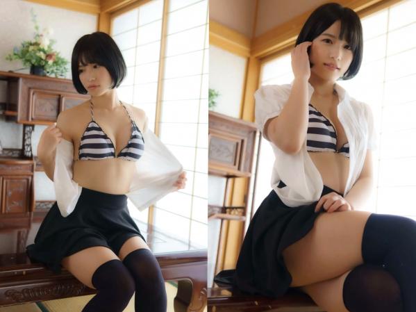 村上りいな   村上りいな《想成为过膝袜》日系室内比基尼性感美腿写真第28张图片