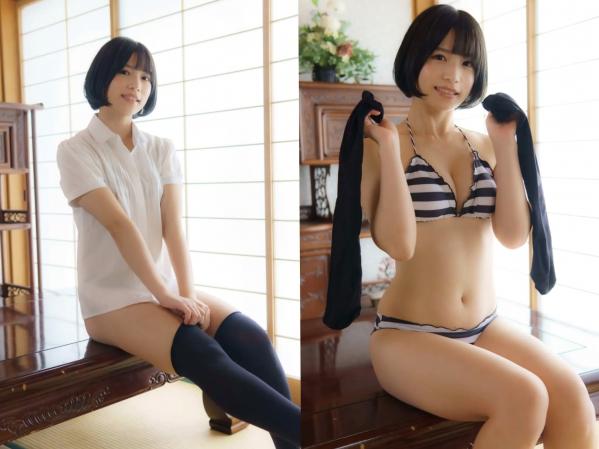 村上りいな   村上りいな《想成为过膝袜》日系室内比基尼性感美腿写真第45张图片