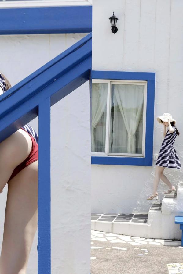 近衛りこ 近卫理子 近衛りこ - ボーダーに恋して 日系清新条纹裙性感内衣户外写真第54张图片